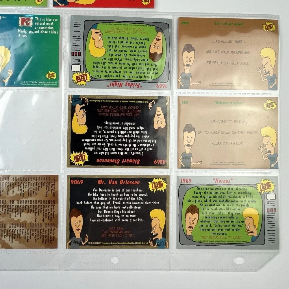 Beavis & Butthead 1994 MTV Lot Of 25 Fleer Ultra Trading Cards + Chick List Rare